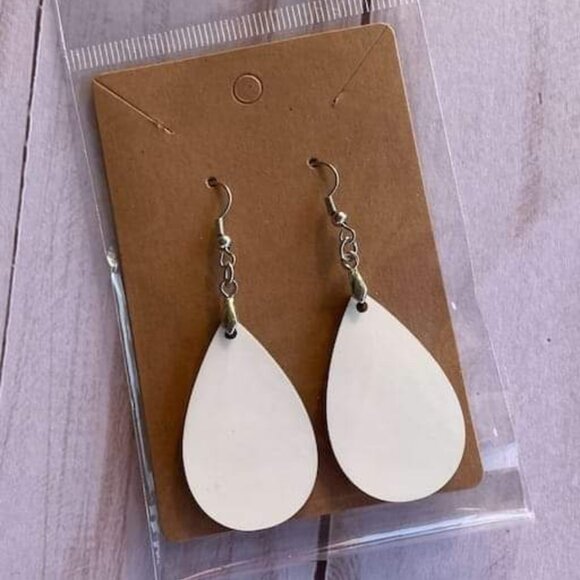 Iced Coffee Teardrop Dangle Handmade Hook Earrings - Picture 3 of 3